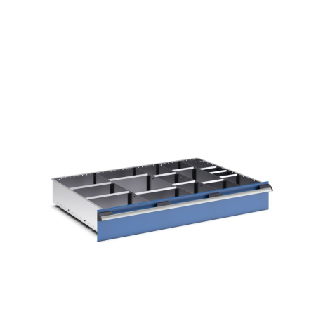 cubio adjustable metal divider kit 16 compartment - WxDxH: 1050x750x150mm - galvanised steel