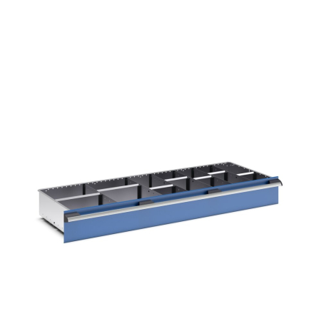 cubio adjustable metal divider kit 14 compartment - WxDxH: 1300x525x150mm - galvanised steel