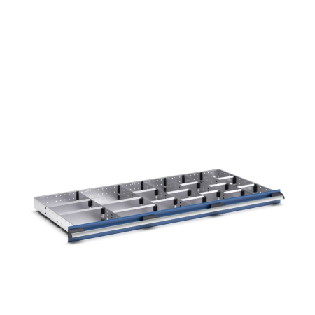 cubio adjustable metal divider kit 21 compartment - WxDxH: 1300x650x75mm - galvanised steel
