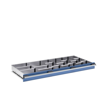 cubio adjustable metal divider kit 21 compartment - WxDxH: 1300x650x100mm - galvanised steel