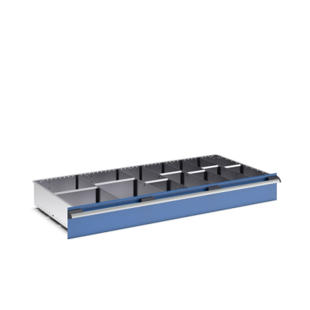 cubio adjustable metal divider kit 14 compartment - WxDxH: 1300x650x150mm - galvanised steel