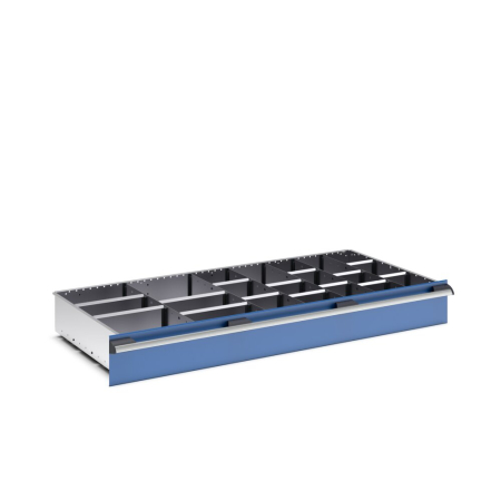 cubio adjustable metal divider kit 21 compartment - WxDxH: 1300x650x150mm - galvanised steel