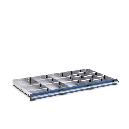 cubio adjustable metal divider kit 20 compartment - WxDxH: 1300x750x75mm - galvanised steel