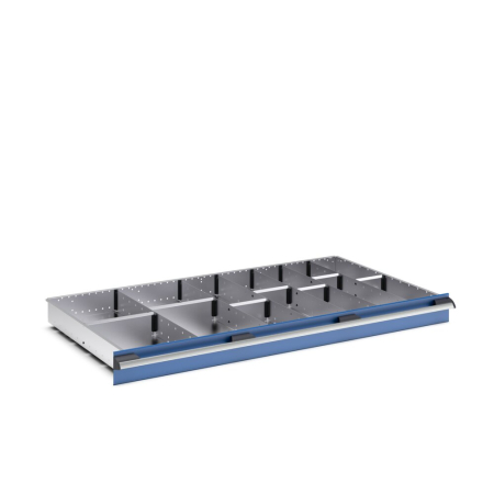 cubio adjustable metal divider kit 14 compartment - WxDxH: 1300x750x100mm - galvanised steel