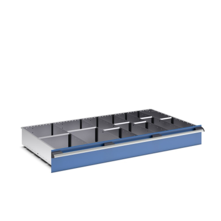 cubio adjustable metal divider kit 14 compartment - WxDxH: 1300x750x150mm - galvanised steel