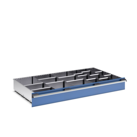 cubio adjustable metal divider kit 20 compartment - WxDxH: 1300x750x150mm - galvanised steel