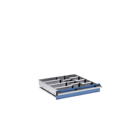 cubio adjustable metal divider kit 12 compartment - WxDxH: 650x650x100mm - galvanised steel