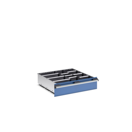 cubio adjustable metal divider kit 12 compartment - WxDxH: 650x650x150mm - galvanised steel