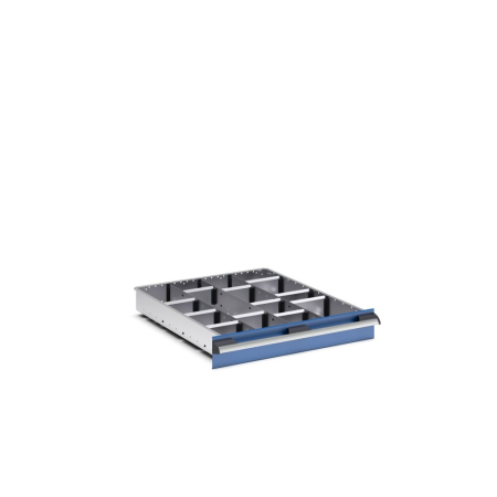 cubio adjustable metal divider kit 15 compartment - WxDxH: 650x750x100mm - galvanised steel