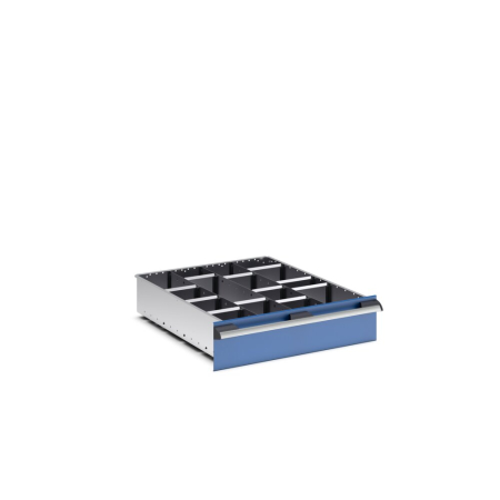 cubio adjustable metal divider kit 15 compartment - WxDxH: 650x750x150mm - galvanised steel
