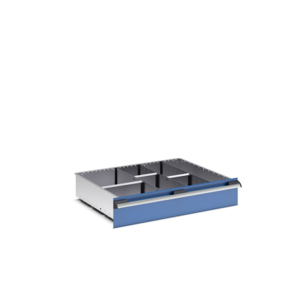 cubio adjustable metal divider kit 7 compartment - WxDxH: 800x650x150mm - galvanised steel