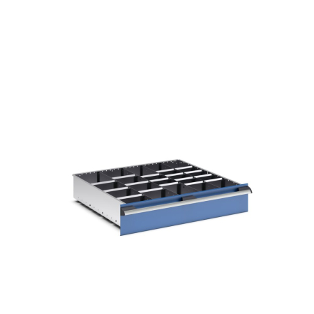 cubio adjustable metal divider kit 22 compartment - WxDxH: 800x750x150mm - galvanised steel