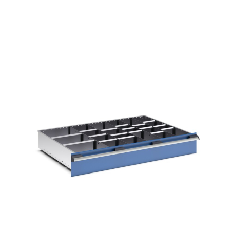 cubio adjustable metal divider kit 23 compartment - WxDxH: 1050x750x150mm - galvanised steel