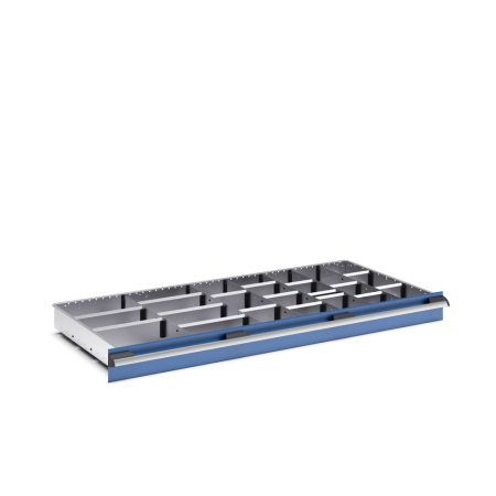cubio adjustable metal divider kit 24 compartment - WxDxH: 1300x650x100mm - galvanised steel