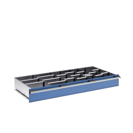 cubio adjustable metal divider kit 24 compartment - WxDxH: 1300x650x150mm - galvanised steel