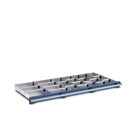 cubio adjustable metal divider kit 24 compartment - WxDxH: 1300x650x75mm - galvanised steel