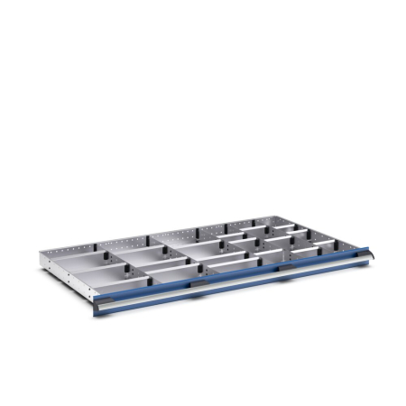 cubio adjustable metal divider kit 24 compartment - WxDxH: 1300x750x75mm - galvanised steel