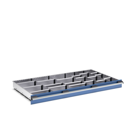 cubio adjustable metal divider kit 24 compartment - WxDxH: 1300x750x100mm - galvanised steel