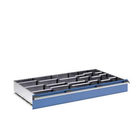 cubio adjustable metal divider kit 24 compartment - WxDxH: 1300x750x150mm - galvanised steel