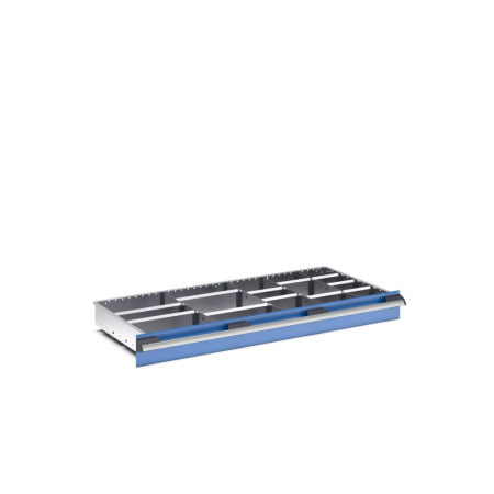 cubio adjustable metal divider kit 16 compartment - WxDxH: 1050x525x100mm - galvanised steel