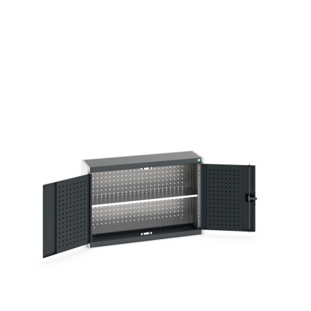 cubio wall cupboard (perfo door liner) with perfo back, 1x shelf WxDxH: 1050x325x700mm