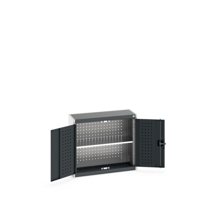 cubio wall cupboard (perfo door liner) with perfo back, 1x shelf WxDxH: 800x325x700mm