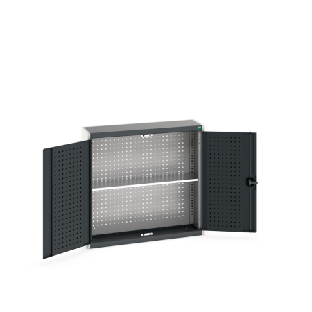 cubio wall cupboard (perfo door liner) with perfo back, 1x shelf WxDxH: 1050x325x1000mm
