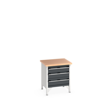 cubio storage bench (multiplex) 3 drawer WxDxH: 750x750x840mm