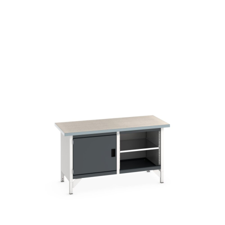cubio storage bench (lino) full cupboard / mid shelf WxDxH: 1500x750x840mm