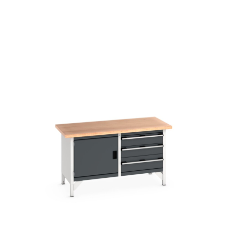 cubio storage bench (multiplex) cupboard / 3 drawer WxDxH: 1500x750x840mm