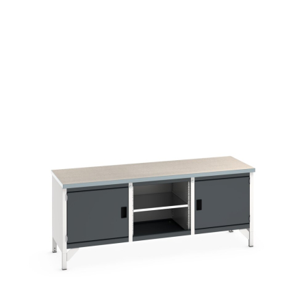 cubio storage bench (lino) full cupboard / mid shelf /full cupboard WxDxH: 2000x750x840mm