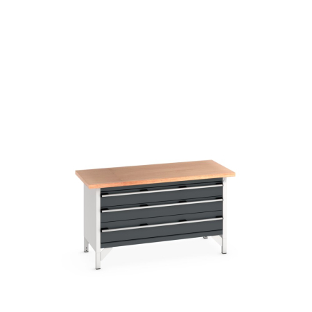 cubio storage bench (multiplex) 3 drawer (1350W) WxDxH: 1500x750x840mm