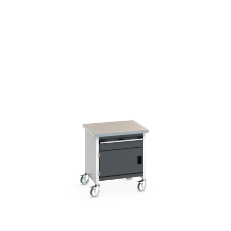 cubio mobile storage bench (lino) with 1 drawer / door WxDxH: 750x750x840mm