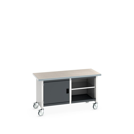cubio mobile storage bench (lino) full cupboard / mid shelf WxDxH: 1500x750x840mm