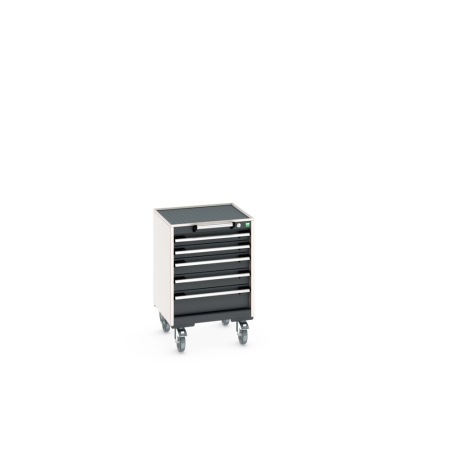 cubio mobile drawer cabinet (top tray) with 5 drawers WxDxH: 525x525x785mm