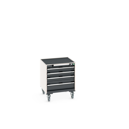 cubio mobile drawer cabinet (top tray) with 4 drawers WxDxH: 650x650x785mm