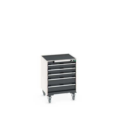cubio mobile drawer cabinet (top tray) with 5 drawers WxDxH: 650x650x885mm