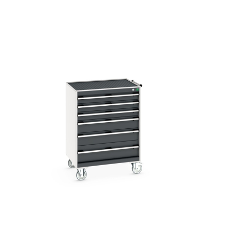 cubio mobile drawer cabinet (top tray) with 6 drawers WxDxH: 800x650x1085mm