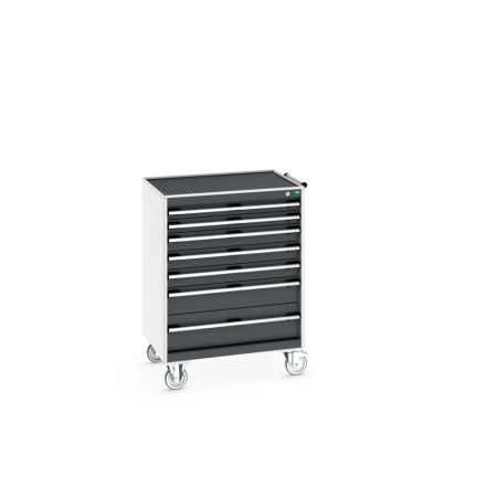 cubio mobile drawer cabinet (top tray) with 7 drawers WxDxH: 800x650x1085mm