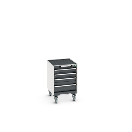 cubio mobile drawer cabinet (top tray) with 4 drawers WxDxH: 525x650x785mm