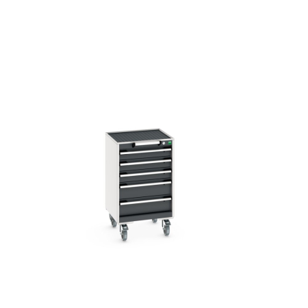 cubio mobile drawer cabinet (top tray) with 5 drawers WxDxH: 525x525x885mm