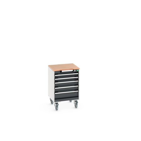 cubio mobile drawer cabinet (multiplex) with 5 drawers WxDxH: 525x525x790mm