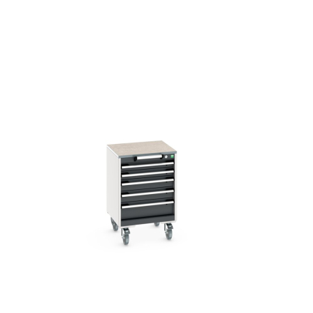 cubio mobile drawer cabinet (lino) with 5 drawers WxDxH: 525x525x790mm