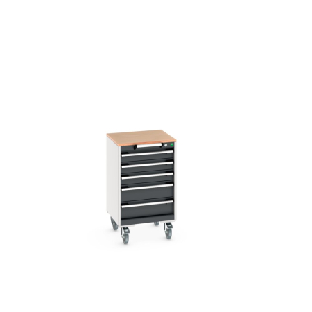 cubio mobile drawer cabinet (multiplex) with 5 drawers WxDxH: 525x525x890mm