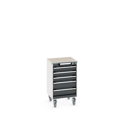 cubio mobile drawer cabinet (lino) with 5 drawers WxDxH: 525x525x890mm