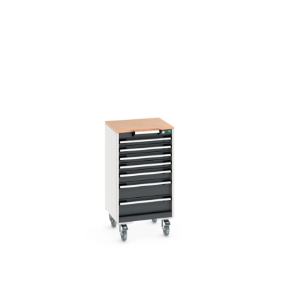 cubio mobile drawer cabinet (multiplex) with 7 drawers WxDxH: 525x525x990mm