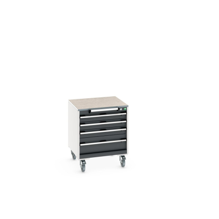 cubio mobile drawer cabinet (lino) with 4 drawers WxDxH: 650x650x790mm