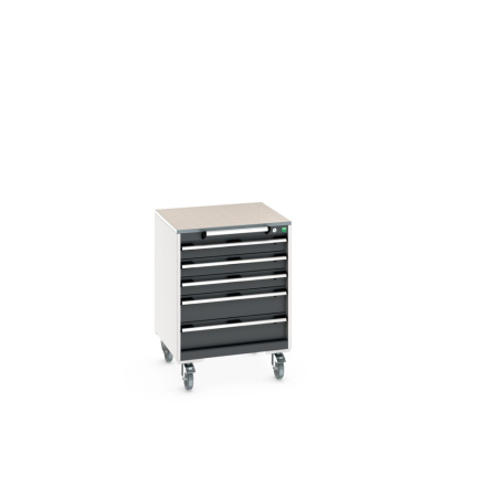 cubio mobile drawer cabinet (lino) with 5 drawers WxDxH: 650x650x890mm