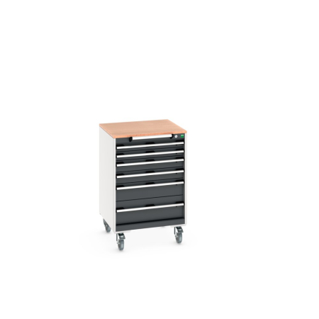 cubio mobile drawer cabinet (multiplex) with 6 drawers WxDxH: 650x650x990mm