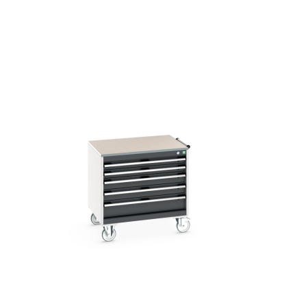 cubio mobile drawer cabinet (lino) with 5 drawers WxDxH: 800x650x790mm